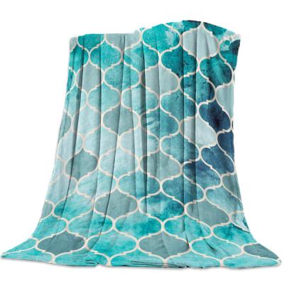 China Custom Weighted Sale Diamond Throw Blanket Waterproof Moroccan Cheap Luxury Fleece Blanket for sale