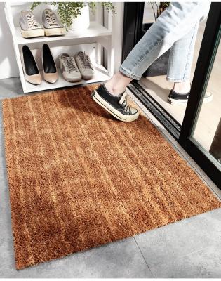 China Custom Printed Coconut Coir Waterproof Classic Yellow Mat Welcome Rugs 18 x 30 inch Cocos for sale