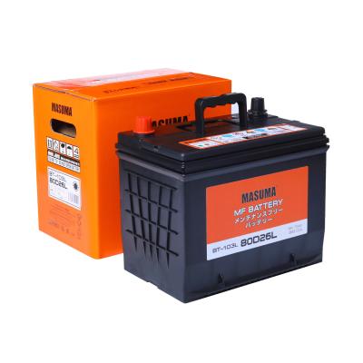 China BT-103L MASUMA Auto Car Accessories Auto Batteries 12V 70AH 689 CCA Car Battery 80D26L for sale