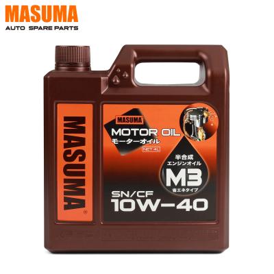 China MASUMA Auto Car Gasoline Oil M3 10W-40 SN Semi Synthetic Engine Oil 4L for sale