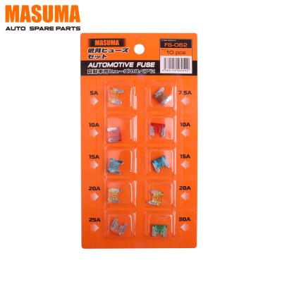 China MASUMA NO. FS-062 50-30A 10 Pcs Automotive Colorful Assortment Kit Fuses For Car for sale