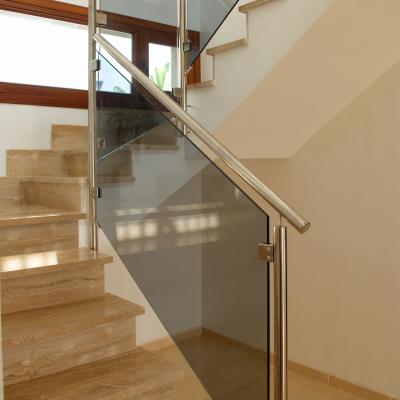 Cina Unikim round / square pipe Balustrade Glass Clamps Handrails stainless steel glass railing systems tempered glass in vendita