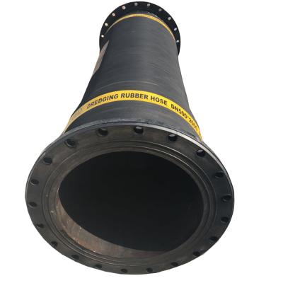 China High Wear Resistance Large Diameter Abrasive Resistant Flexible Water Suction And Discharge Rubber Hose With Clamp for sale