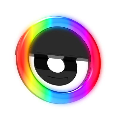 China Universal Mobile Phone LED Beauty Selfie Ring Light Instant Mobile Phone RGB Light Lens for sale