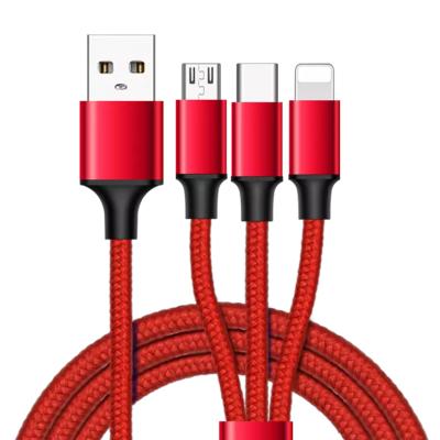 China High Quality Tinned Core MP3 / MP4 Player Copper Wire 3 In 1 USB Cable for sale