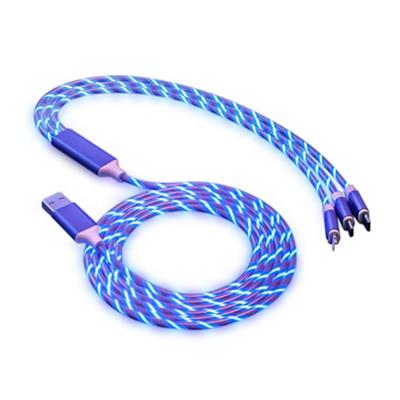 China Mobile Phone China Band Aluminum Alloy 3 In 1 Led Date Flowing Light Cable for sale