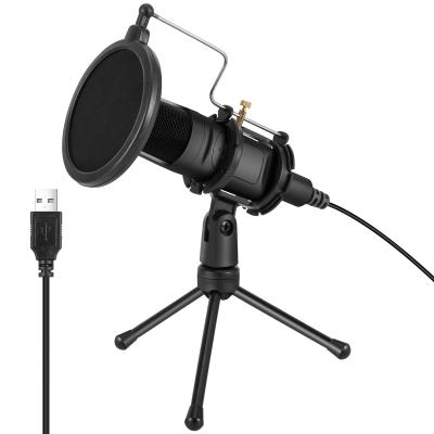 China Game Recording USB Desktop Condenser Microphone Live K Song Computer Desk With Bracket Private Model Microphone for sale