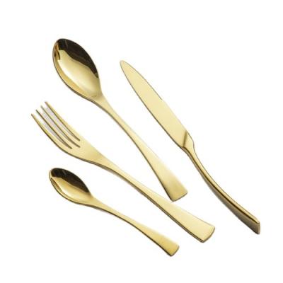 China Sustainable High Quality Service Custom Knife Spoon Fork Stainless Steel Luxury Wedding Gold Cutlery Set for sale