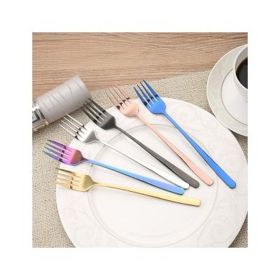 China Sustainable China Professional Manufacture Silver  Gold Stainless Steel Cutlery Fork Flatware Set for sale