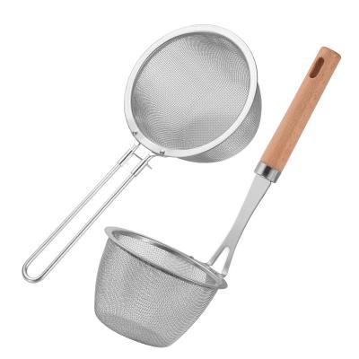 China Sustainable Unique Design Hot Sale Stainless Steel Oil Filter Skimmer Spoon Mesh Strainer for sale