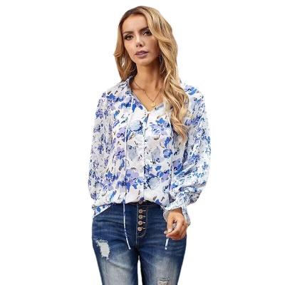 China Private label QUICK DRY haute couture fashion popular floral women's dress casual shirt long for women plus size shirt for sale