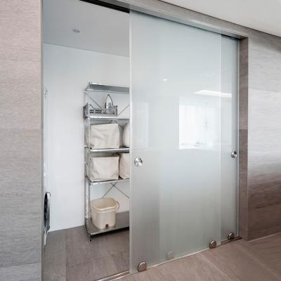 China Modern Interior Single Panel Tempered Glass Panel Soft Closing Frameless Glass Sliding Glass Door Office Room Door 8mm Glass Steel for sale