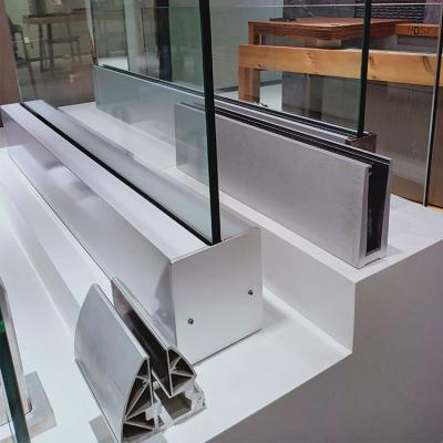 China Frameless Glass Railing Railing U-Channel Railing Profile Aluminum Modern Balcony Flooring Glass Trims for sale