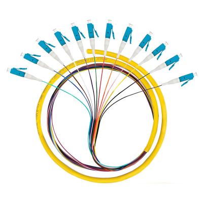 China FTTX 12 Core LC Network Fiber Optic SC St FC Single Mode Bundle Braid Catheter Patch Cord Te koop