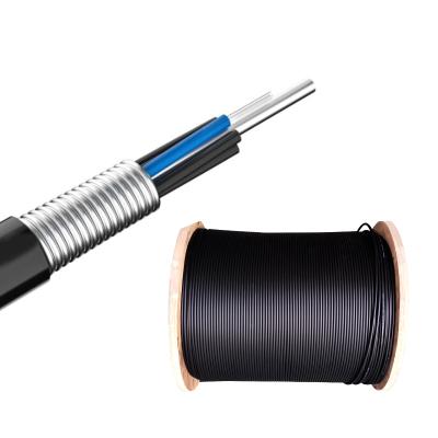 中国 GYTA53 communication 4 core fiber optic cable long/outdoor Direct buried armored price per meter steel wire 販売のため