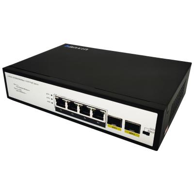 China Full Gigabit Network HX304P-2SFP 4 ports FTTX fiber poe switch Ethernet network suitable cctv poe switch, NVR for sale