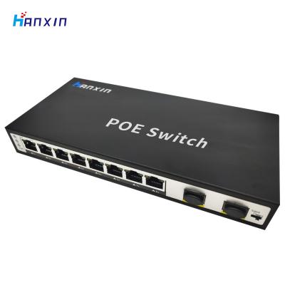 China FTTX Network HX308GP-2SFP 8 Poe Ports 2 SFP Ports Full Gigabit Fiber Ethernet Poe Switch for sale