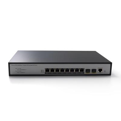 China High quality FTTX network HXM808G-2SFP-I 8 ports controlled poe switch ports gigabit ethernet poe indastrial switch for sale