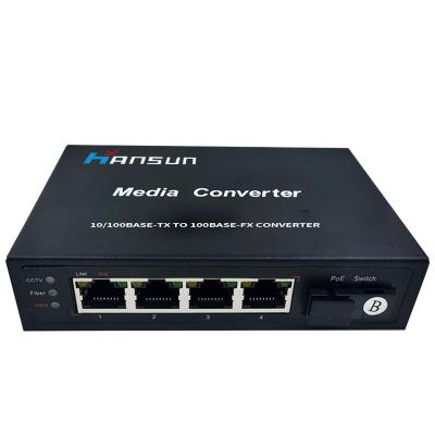 China Network Products Hs1404D-Ssc-100 Current FTTX Ethernet Status Media Converter Fiber Optic Media Converter Price à venda