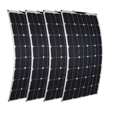 China 100w 18v flexible portable waterproof solar flexographic plate ETFE, monocrystalline silicon wafer for sale