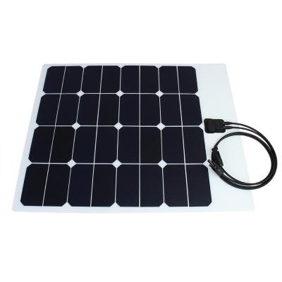 China Long Weather 50W ETFE Flexible Solar Panel, Surface Filling, Monocrystalline Silicon Sheet for sale