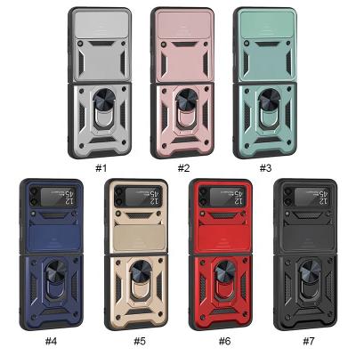 China Multi Function TPU Shockproof PC Stand Holder Kickstand Colors Cell Phone Covers & Cases For Samsung Z Flip 3 Case for sale