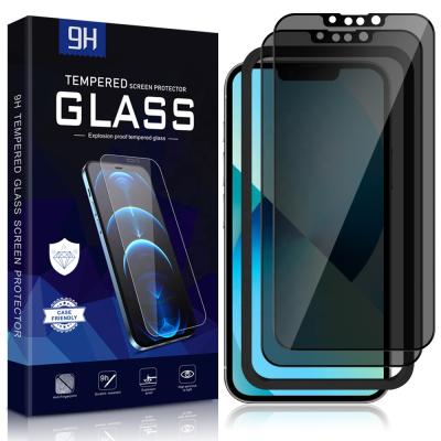 China Mobile Phone Brand YCYMO For iPhone 13 Pro 5D Fullglass Max Privacy 2 Pack Screen Protector With Easy Installation Frame for sale