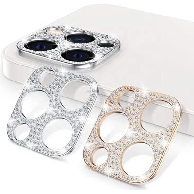 China Mobile Phone Bling Diamond Camera Lens Protector Film For iPhone 13 Pro Max Diamond Glitter Lens Protector Fashion Cover For iPhone 13 for sale