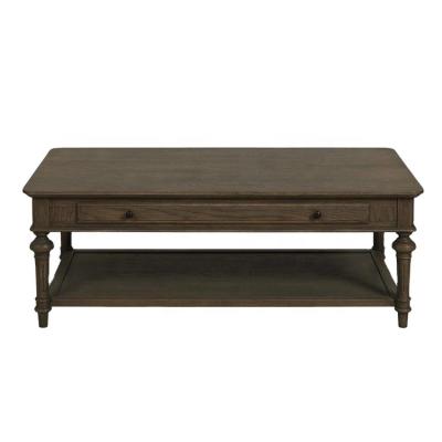 China OEM Hot-selling French Rustic French Oak Living Room Coffee Table Solid End Tables. for sale