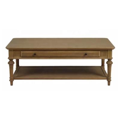 China Classic rectangular solid wood coffee table in French antique style oak wood. for sale