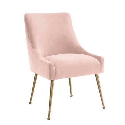 China Hot Selling Modern KD Structure OEM Dining Metal Legs Dining Chair High Quality Velvet Armchair With Handle On The Back for sale