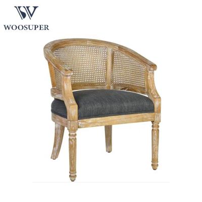 China Rattan Hamptons style oak rattan chair. for sale