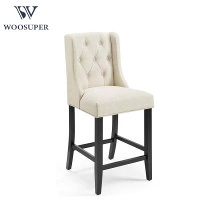 China Rustic style Hamptons bar furniture counter chair with tufted back. for sale