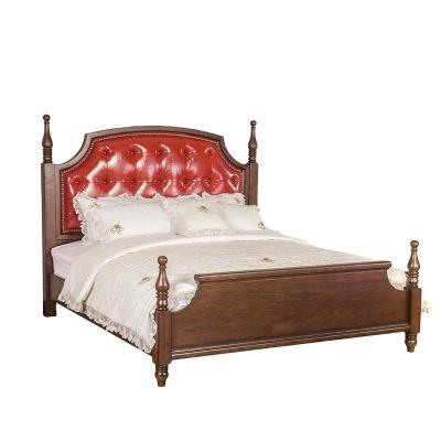 China Other Manufacturer Furniture Upholstered Red Oak Solid Wood Modern Classic Bed for sale