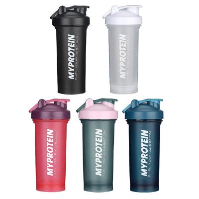 China Sustainable (LOW MOQ) Custom Logo BPA Free Plastic Workout Blender Powder Protein Shaker Bottle for Gym 400ml 600 ml for sale