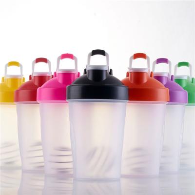 China Sustainable Custom 400ml Forest Plastic Protein Powder Shaker Bottles with Mixing Ball and Carry Clip for sale