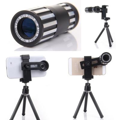 China Universal Cell phone 12X Telescope Lens Tripod / Smartphone Camera Lens for sale