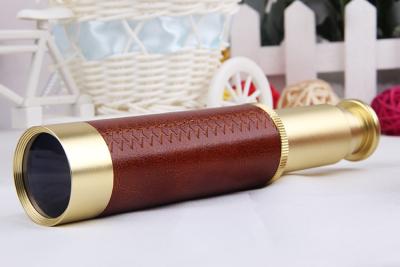 China Compact Sporting Nautical Brass Spyglass Telescope , Eye Relief 16mm for sale