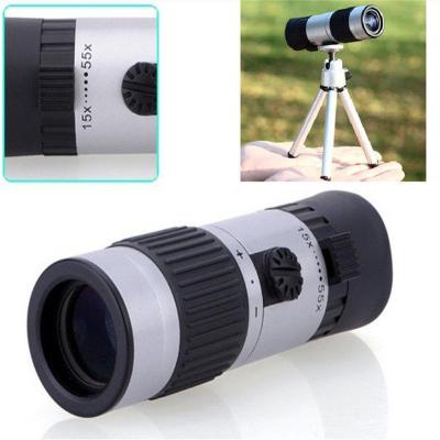 China Pocket Sized ZOOM Lens Adjustable 15 - 55 x 21mm Tripod Monocular Telescope for sale