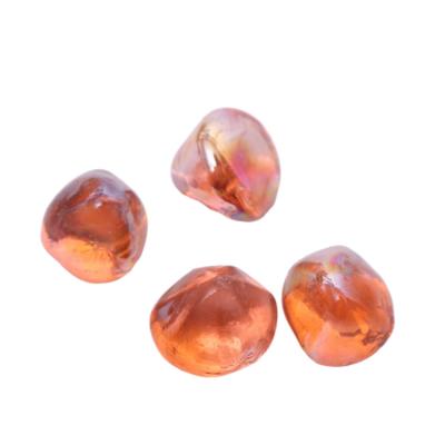 China Toy Pebble Stained Glass Diamond form colorful fire Pit Glass Beads for sale