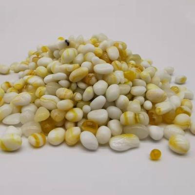 China DIY Natural Glass Indelible Irregular Glass Beads Pool Porcelain Glass 3-6mm DIY Yellow Color for sale