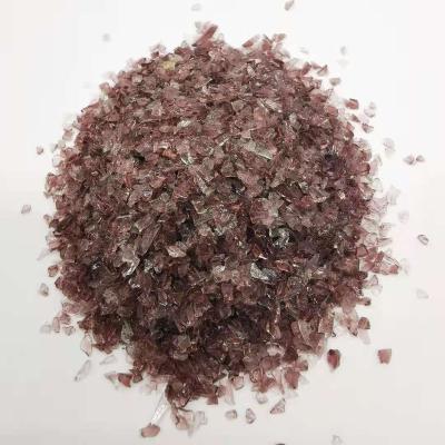 China Irregular Colored Crushed Purple Color Terrazzo Farmhouse Glass Decoration Aggregate 1-3mm for sale