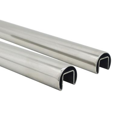 China Modern Top 25.4MM Fencing Series Pipe Stainless Steel Railings Handrails Slot Tube for sale