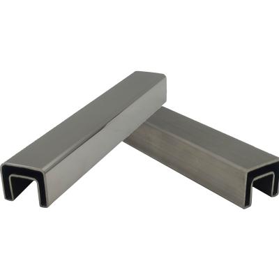 China Modern Top Mounted 304/316 Stainless Steel Rail Profile Rail Square Capping Top Rail for sale