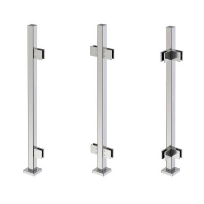 China Modern Stainless Brushed Satin Stair Railing Post for sale