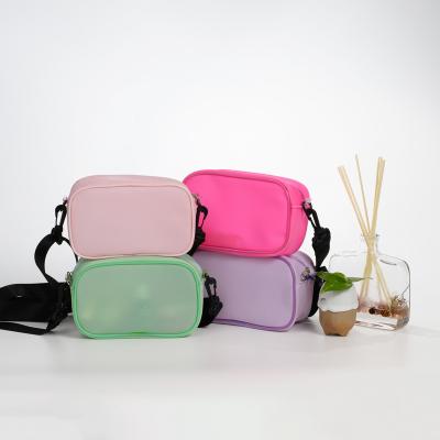 China OEM Waterproof High Quality Fashion Mini Shoulder Bag Crossbody Multicolor PVC Sling Messenger Bag for sale