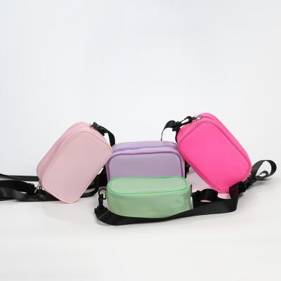 China New Design OEM LOGO Fashion Multicolor Mini Crossbody Sling Messenger Bag Waterproof PVC Shoulder Bag for sale