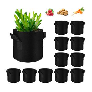 China Eco-friendly 3/5/7/10 15 20 25 30 Gallon Root Grow garden Pots felt plant bag grow bags for sale