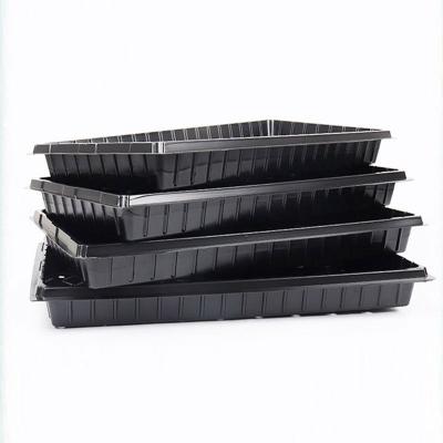 China Eco-Friendly New Product Plastic White Flat Tray Hydroponic Seedling Plant Trough Seed Grow Nursery Barley poly grow Starter Fodder Tray for sale