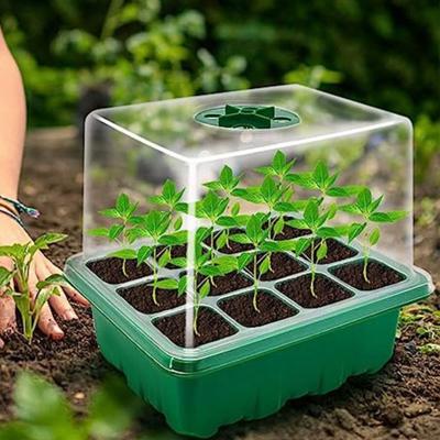 China Seedling cultivation 10 Pack 120 cell Seed Starter Tray kit Propagator Plant Germination Box Growing Trays with Humidity Dome and Base for Greenhouse for sale